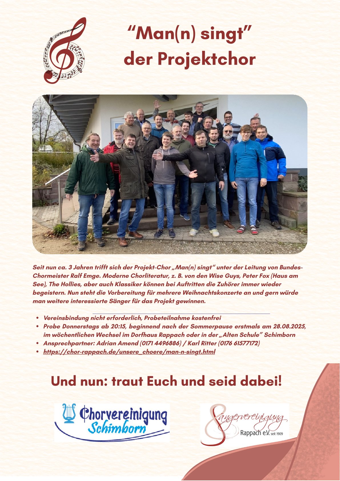 Anzeige Burgerblatt Mann singt